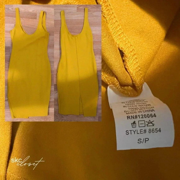 Mind Code Mustard Midi Dress - Picture 2 of 10